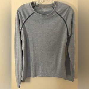 Orvis Women's Blue ‘Trout Bum’ Performance Long Sleeve Shirt, 85% Poly; Size S